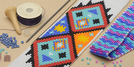 Single Stitch Bead Crochet Bracelet Kit, Beginnings - Pinks, Teal and  Crystal Color Bead Kit