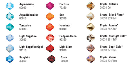 Wide range of various Preciosa crystals