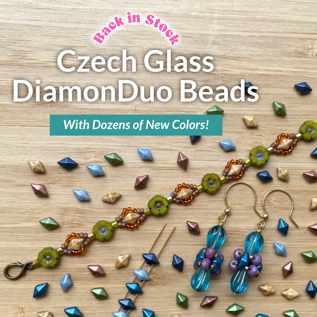 Czech Glass DiamonDuo 2-Hole Beads - Back In Stock and New Colors