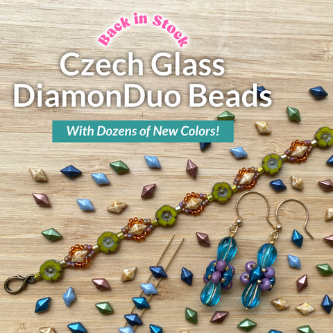 Czech Glass DiamonDuo 2-Hole Beads - Back In Stock and New Colors