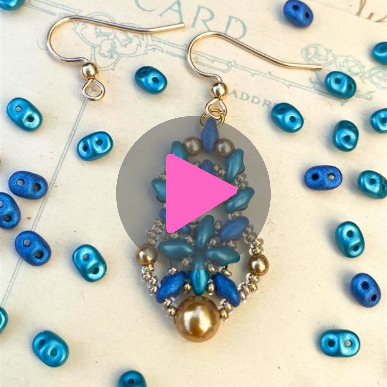 Beadaholique Live Class: How to Make an Off-Loom Bead Woven Earring using SuperDuo 2-Hole Beads