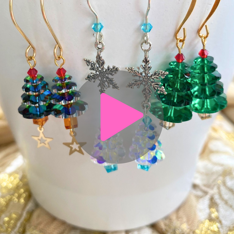 How to Make 3 Pairs of Crystal Christmas Earrings