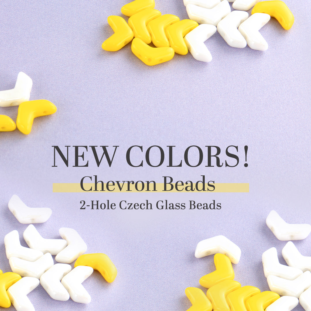 New Colors of Czech Glass 2-Hole Chevron Beads