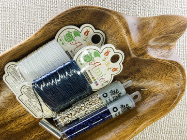 Kumihimo Bracelet Kit #8 - Silver Moon Tide