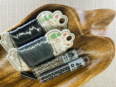 Kumihimo Bracelet Kit #9 - Onyx Stardust