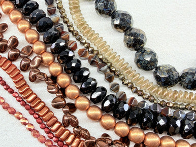 Czech Glass Bead Mix - Aged Bronze