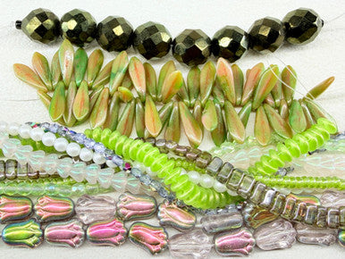 Czech Glass Bead Mix - Lime Enchantment