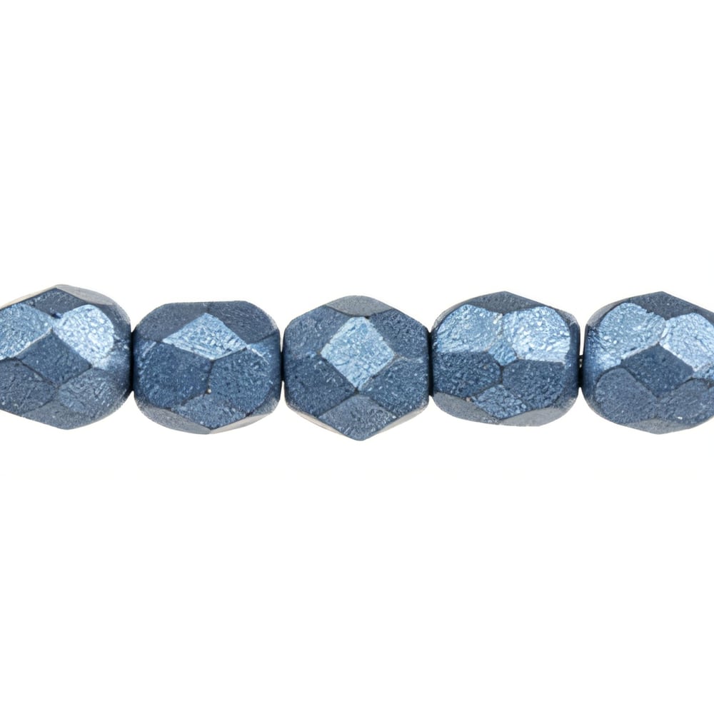 Czech Fire-Polish 2mm ColorTrends: Saturated Metallic Bluestone (50pcs)