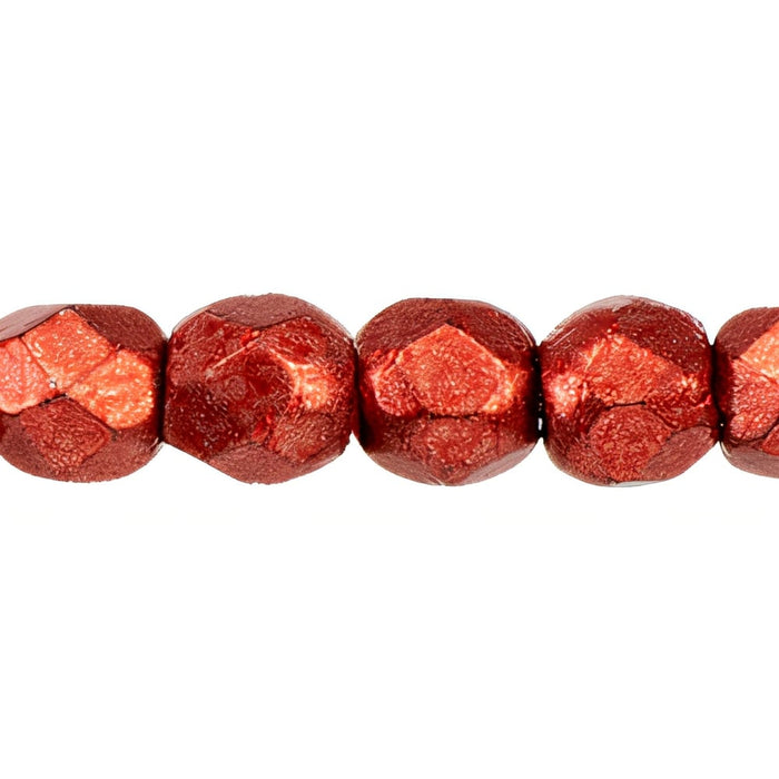 Czech Fire-Polish 2mm ColorTrends: Saturated Metallic Cranberry (50pcs)