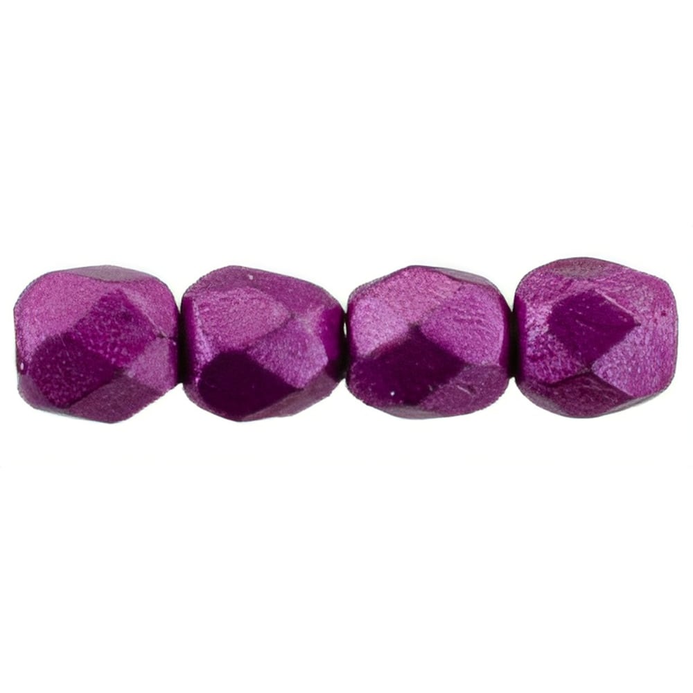 Czech Firepolish 2mm ColorTrends: Sueded Gold Fuchsia Red (50pcs)
