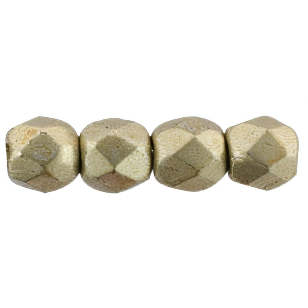 Czech Firepolish 2mm ColorTrends: Sueded Gold Cloud Dream (50pcs)