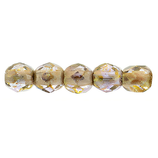 Czech Fire-Polish 2mm Luster - Transparent Gold/Smokey Topaz (50pcs)
