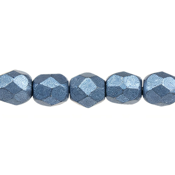 Czech Fire-Polish 3mm ColorTrends: Saturated Metallic Bluestone (50pcs)
