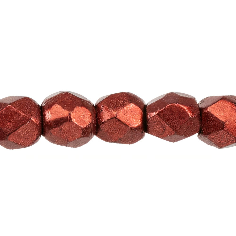 Czech Fire-Polish 3mm ColorTrends: Saturated Metallic Merlot (50pcs)