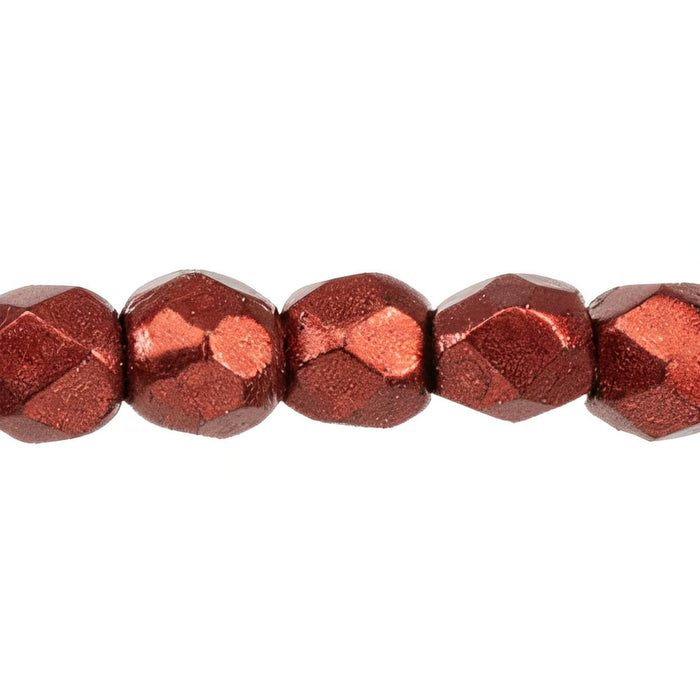 Czech Fire-Polish 3mm ColorTrends: Saturated Metallic Merlot (50pcs)