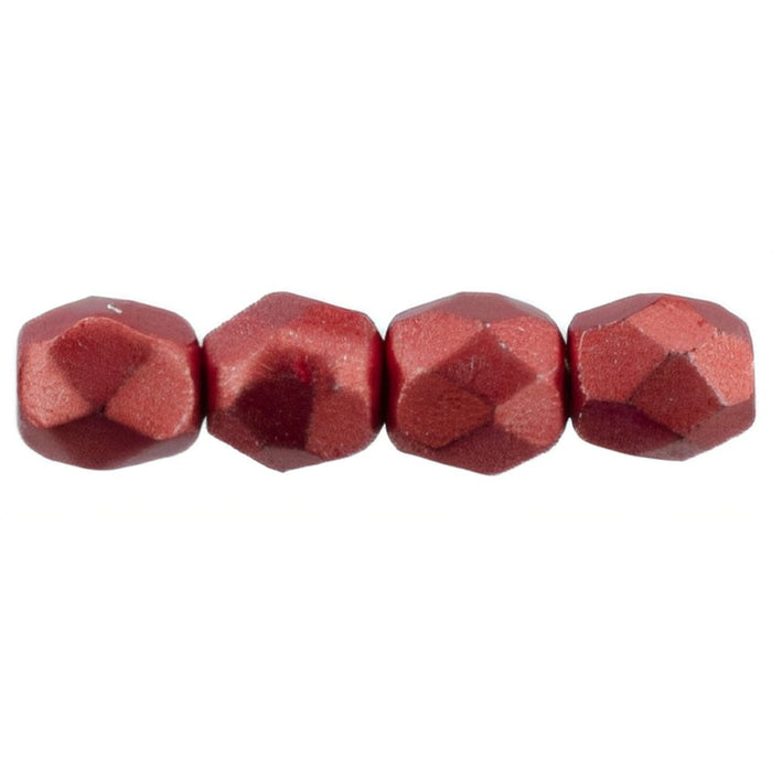 Czech Firepolish 3mm ColorTrends: Sueded Gold Samba Red (50pcs)