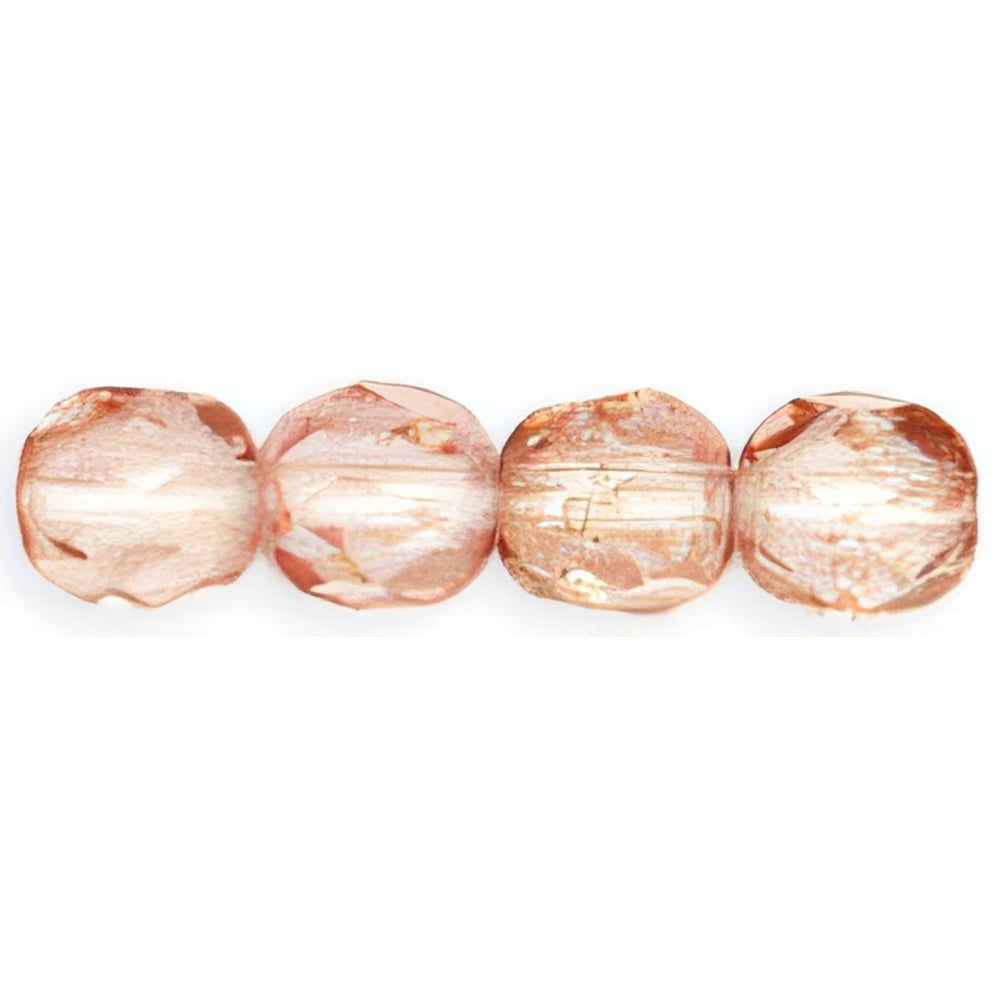 Czech Fire-Polish 4mm Luster - Transparent Topaz/Pink (50pcs)