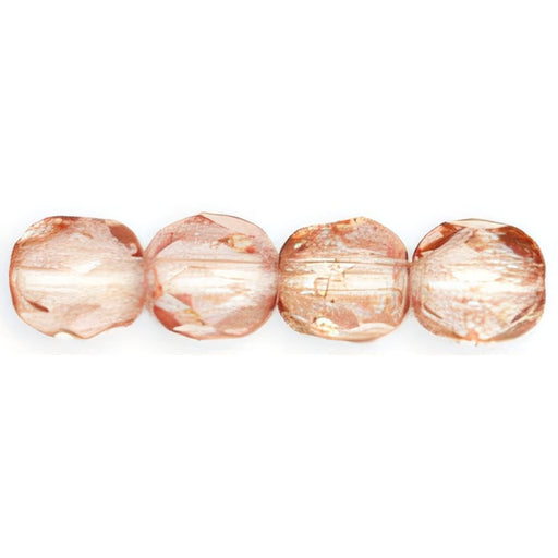 Czech Fire-Polish 4mm Luster - Transparent Topaz/Pink (50pcs)