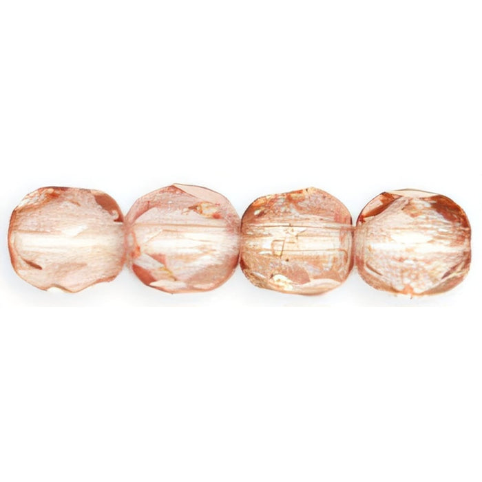 Czech Fire-Polish 4mm Luster - Transparent Topaz/Pink (50pcs)