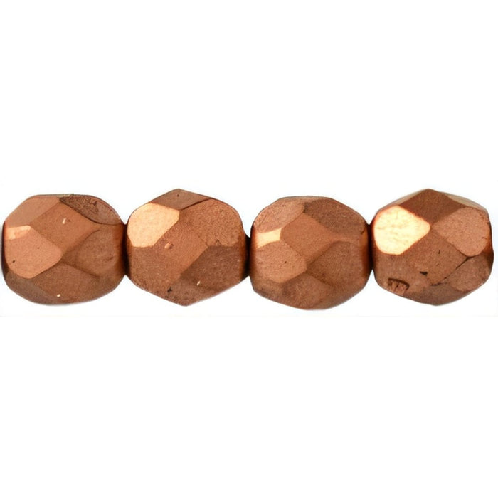 Czech Fire-Polish 4mm Matte - Metallic Copper (50pcs)