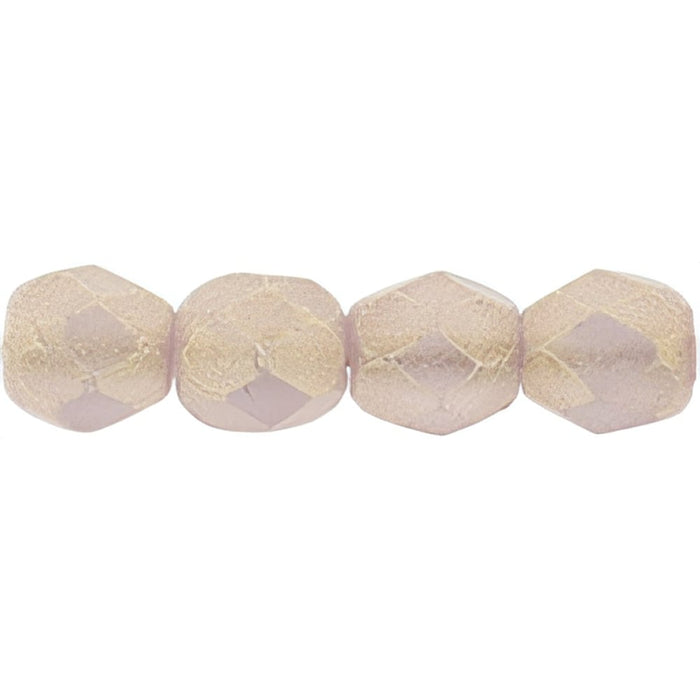 Czech Fire-Polish 4mm Sueded Gold Med Amethyst (50pcs)