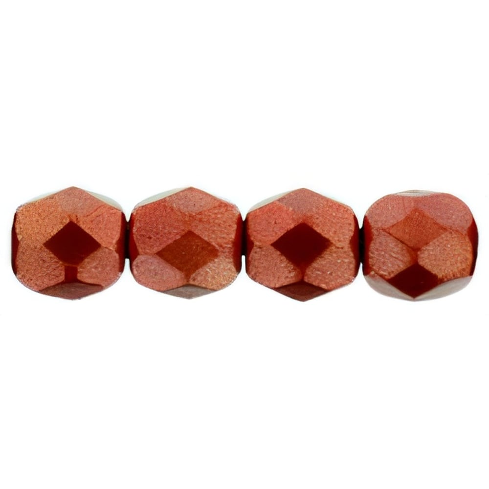 Czech Fire-Polish 4mm Halo Ethereal - Cardinal (50pcs)