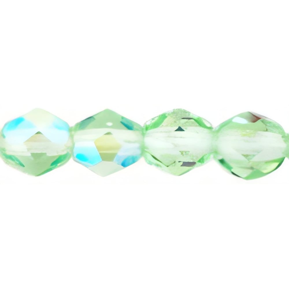 Czech Fire-Polish 4mm Peridot AB (50pcs)