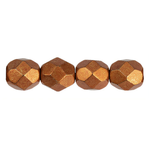 Czech Fire-Polish 6mm ColorTrends: Saturated Metallic Russet Orange (25pcs)