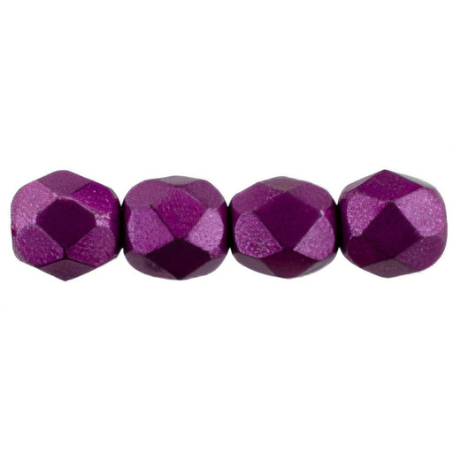 Czech Firepolish 6mm ColorTrends: Sueded Gold Fuchsia Red (25pcs)