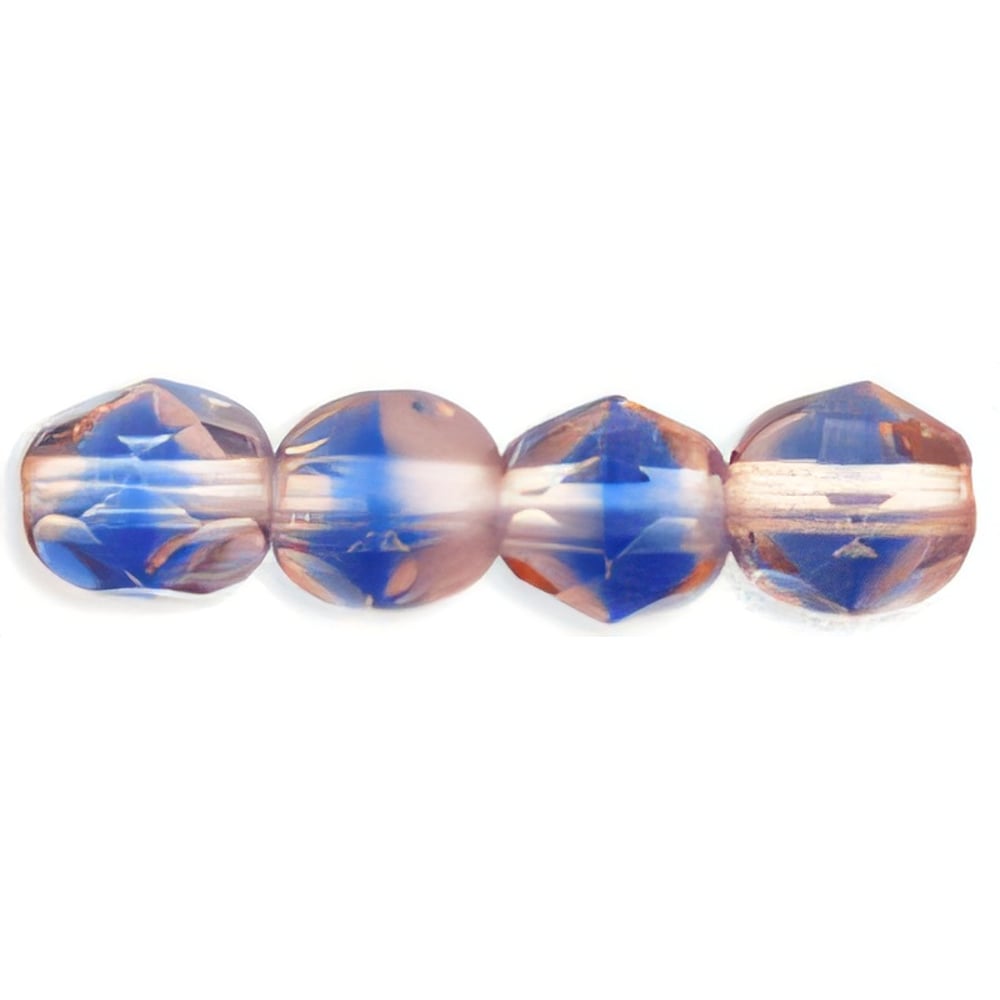 Czech Firepolish 6mm Lt Pink/Blue (25pcs)