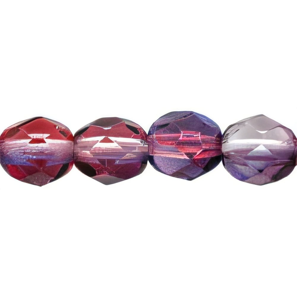 Czech Firepolish 6mm Dual Coated - Amethyst/Fuchsia (25pcs)