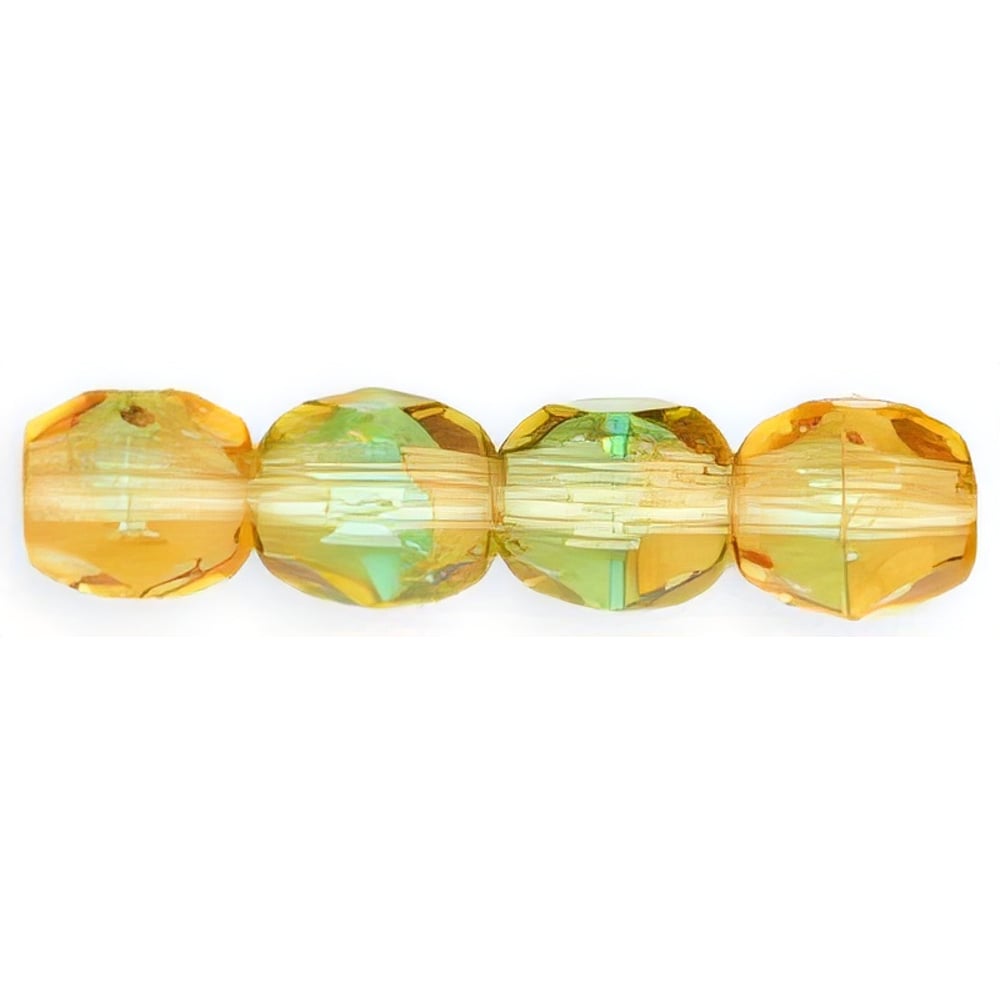 Czech Firepolish 6mm Topaz/Green (25pcs)