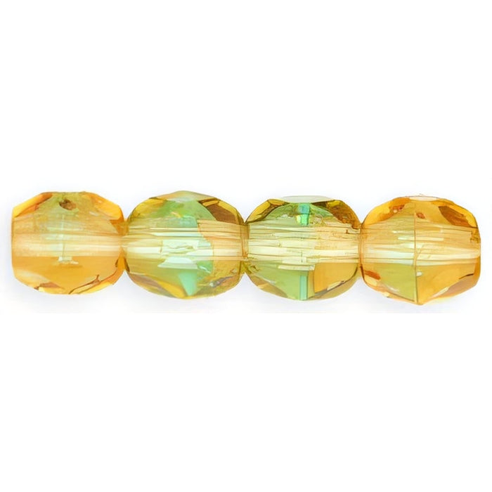 Czech Firepolish 6mm Topaz/Green (25pcs)