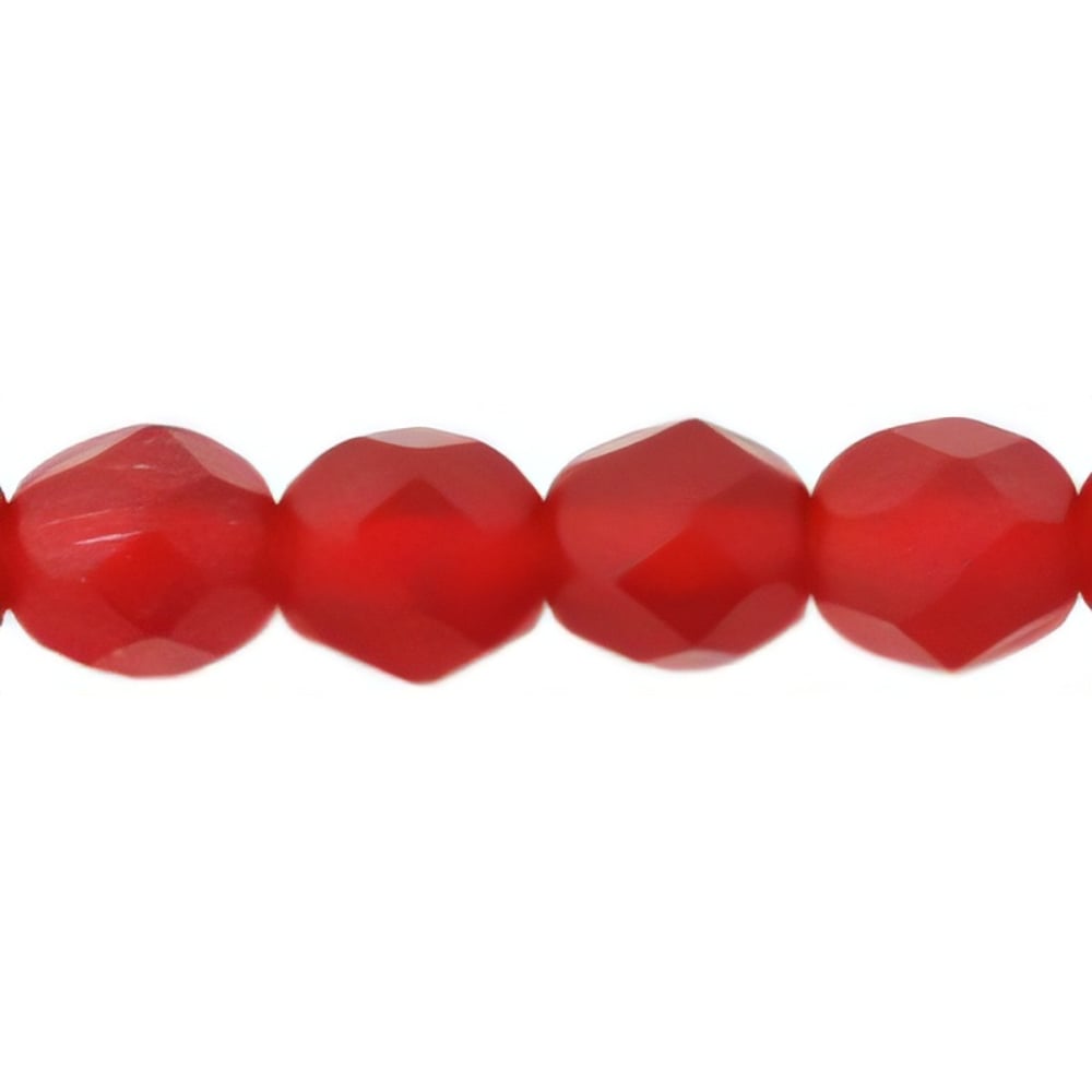 Czech Firepolish 6mm Matte - Siam Ruby (25pcs) — Beadaholique