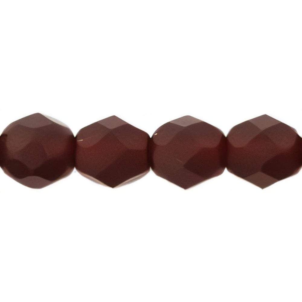 Czech Firepolish 6mm Matte - Ruby (25pcs)