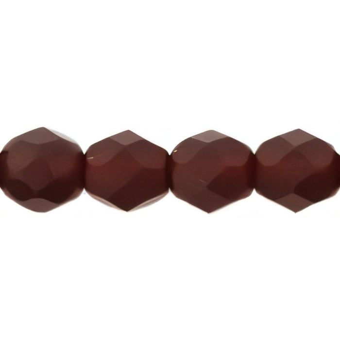 Czech Firepolish 6mm Matte - Ruby (25pcs)