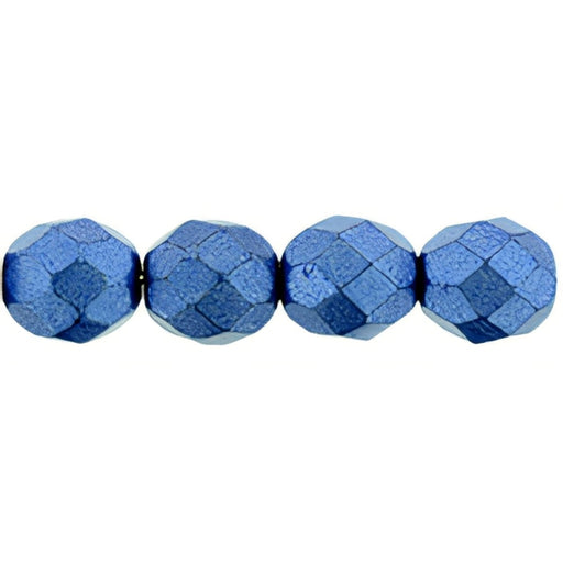 Czech Fire-Polish 8mm ColorTrends: Saturated Metallic Navy Peony (25pcs)