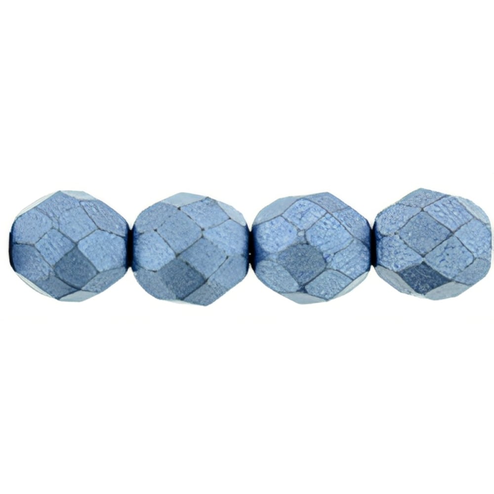 Czech Fire-Polish 8mm ColorTrends: Saturated Metallic Neutral Gray (25pcs)