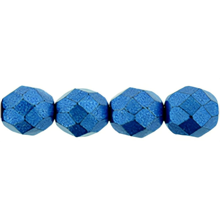 Czech Fire-Polish 8mm ColorTrends: Saturated Metallic Marina (25pcs)