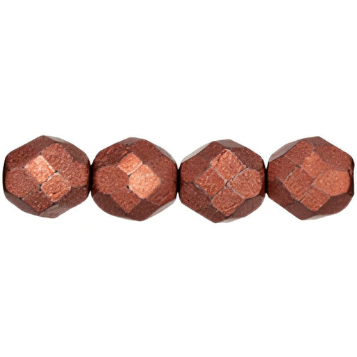 Czech Fire-Polish 8mm ColorTrends: Saturated Metallic Valiant Poppy (25pcs)