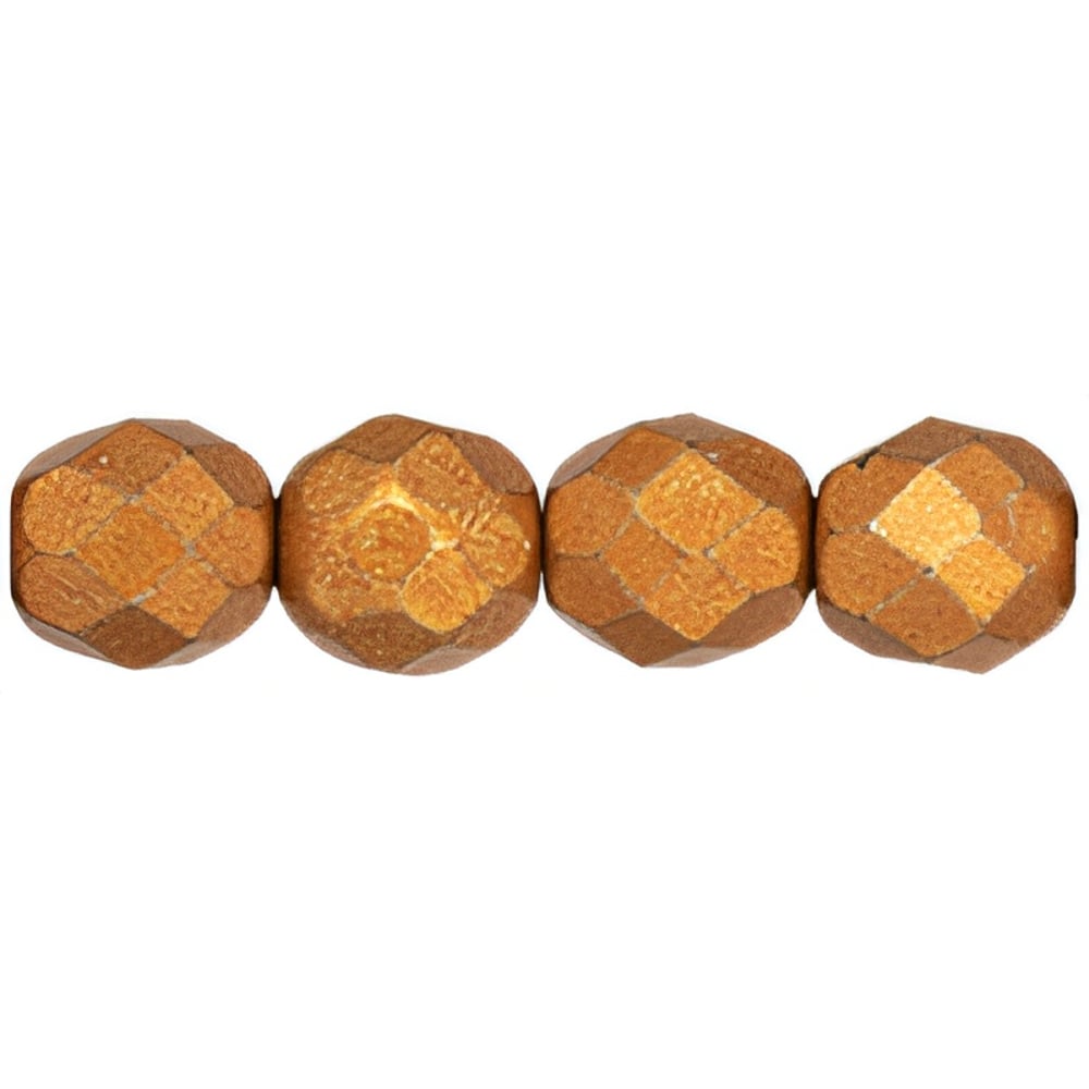 Czech Fire-Polish 8mm ColorTrends: Saturated Metallic Russet Orange (25pcs)