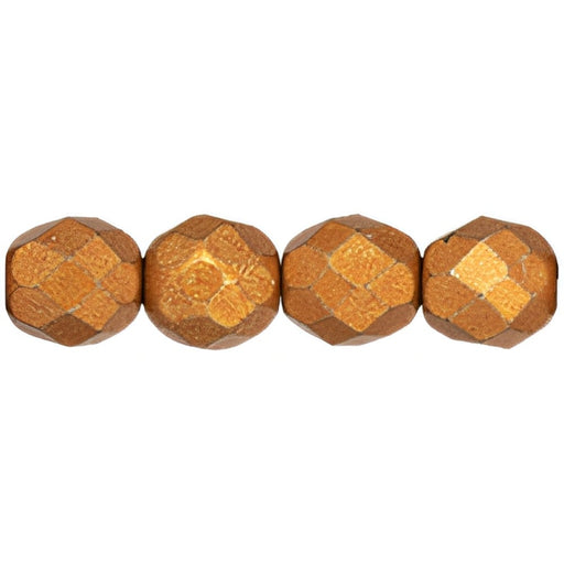 Czech Fire-Polish 8mm ColorTrends: Saturated Metallic Russet Orange (25pcs)