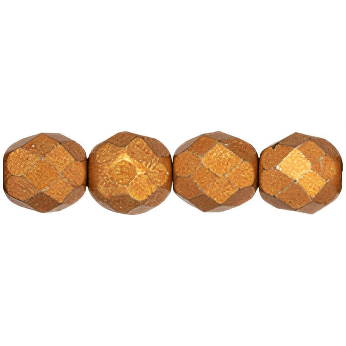 Czech Fire-Polish 8mm ColorTrends: Saturated Metallic Russet Orange (25pcs)