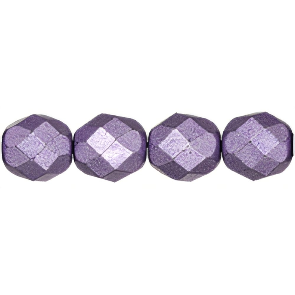 Czech Fire-Polish 8mm ColorTrends: Saturated Metallic Crocus Petal (25pcs)