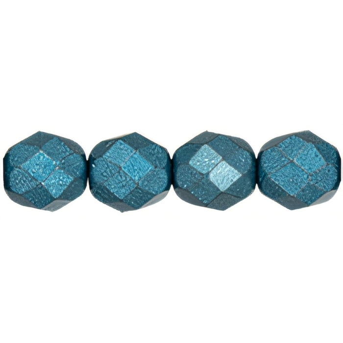 Czech Fire-Polish 8mm ColorTrends: Saturated Metallic Quetzal Green (25pcs)