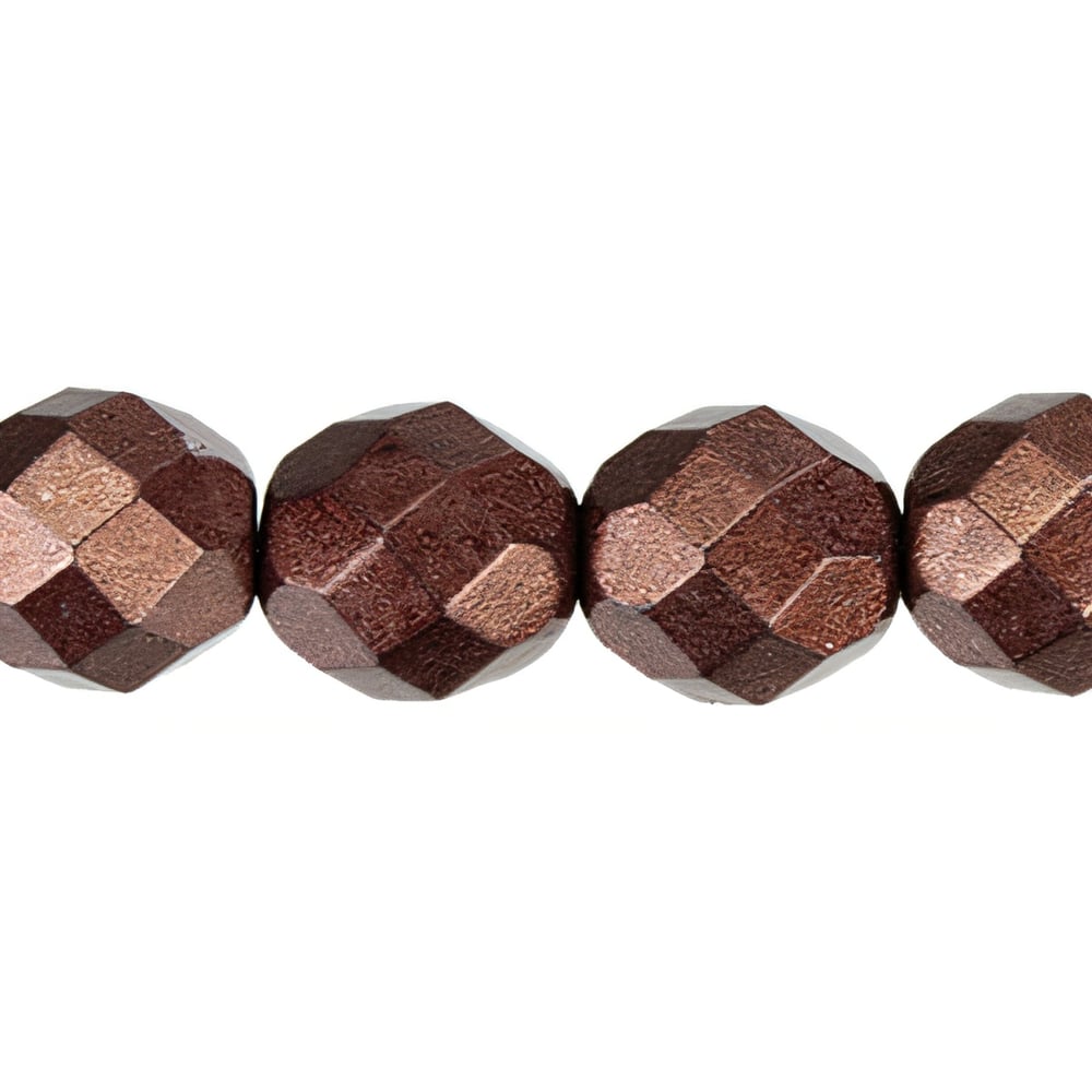 Czech Fire-Polish 8mm ColorTrends: Saturated Metallic Chicory Coffee (25pcs)