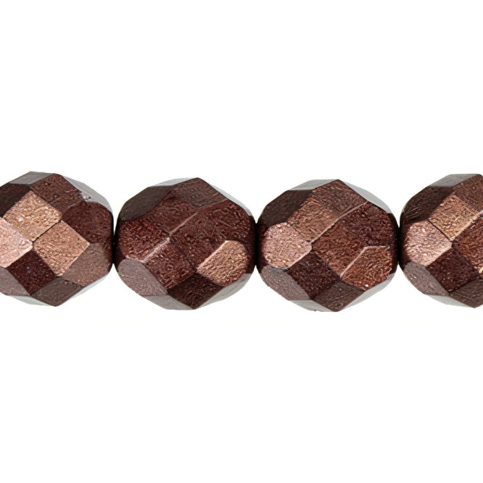 Czech Fire-Polish 8mm ColorTrends: Saturated Metallic Chicory Coffee (25pcs)