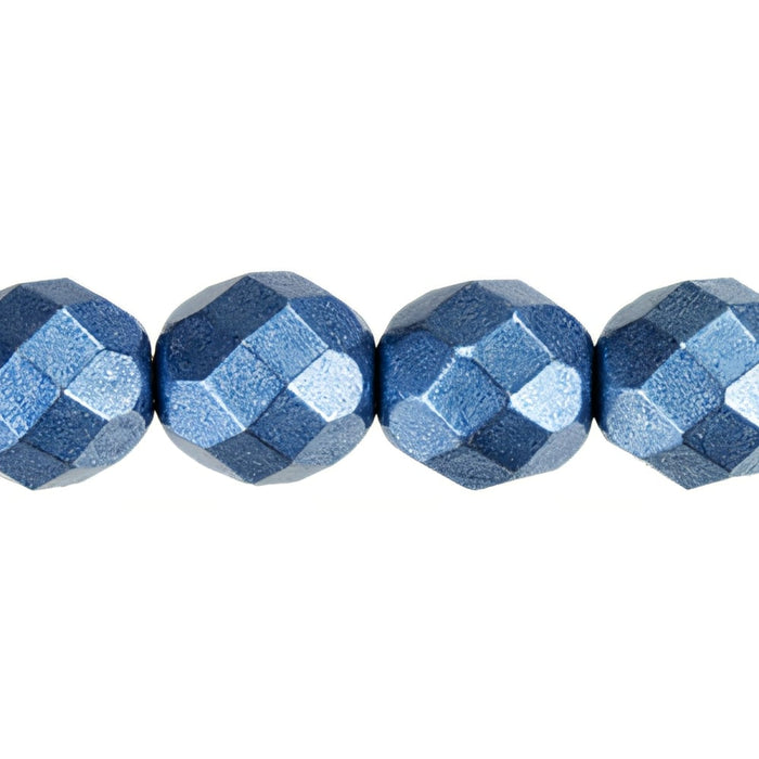 Czech Fire-Polish 8mm ColorTrends: Saturated Metallic Bluestone (25pcs)