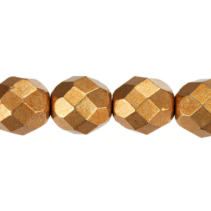 Czech Fire-Polish 8mm ColorTrends: Saturated Metallic Hazel (25pcs)