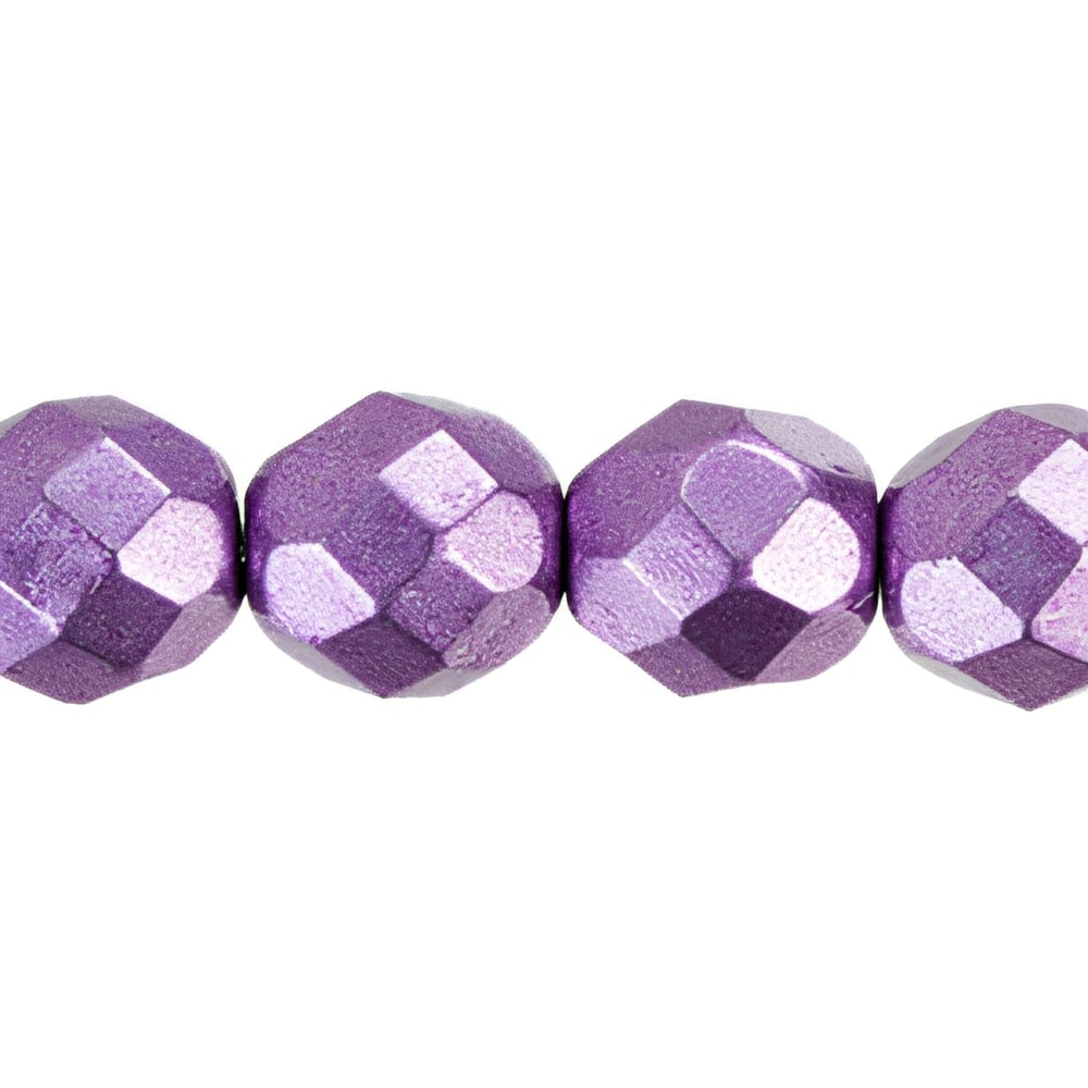 Czech Fire-Polish 8mm ColorTrends: Saturated Metallic Grapeade (25pcs)